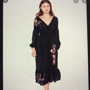 Misa Los Angeles Women Giovanna Eyelet Maxi Dress size L in EUC